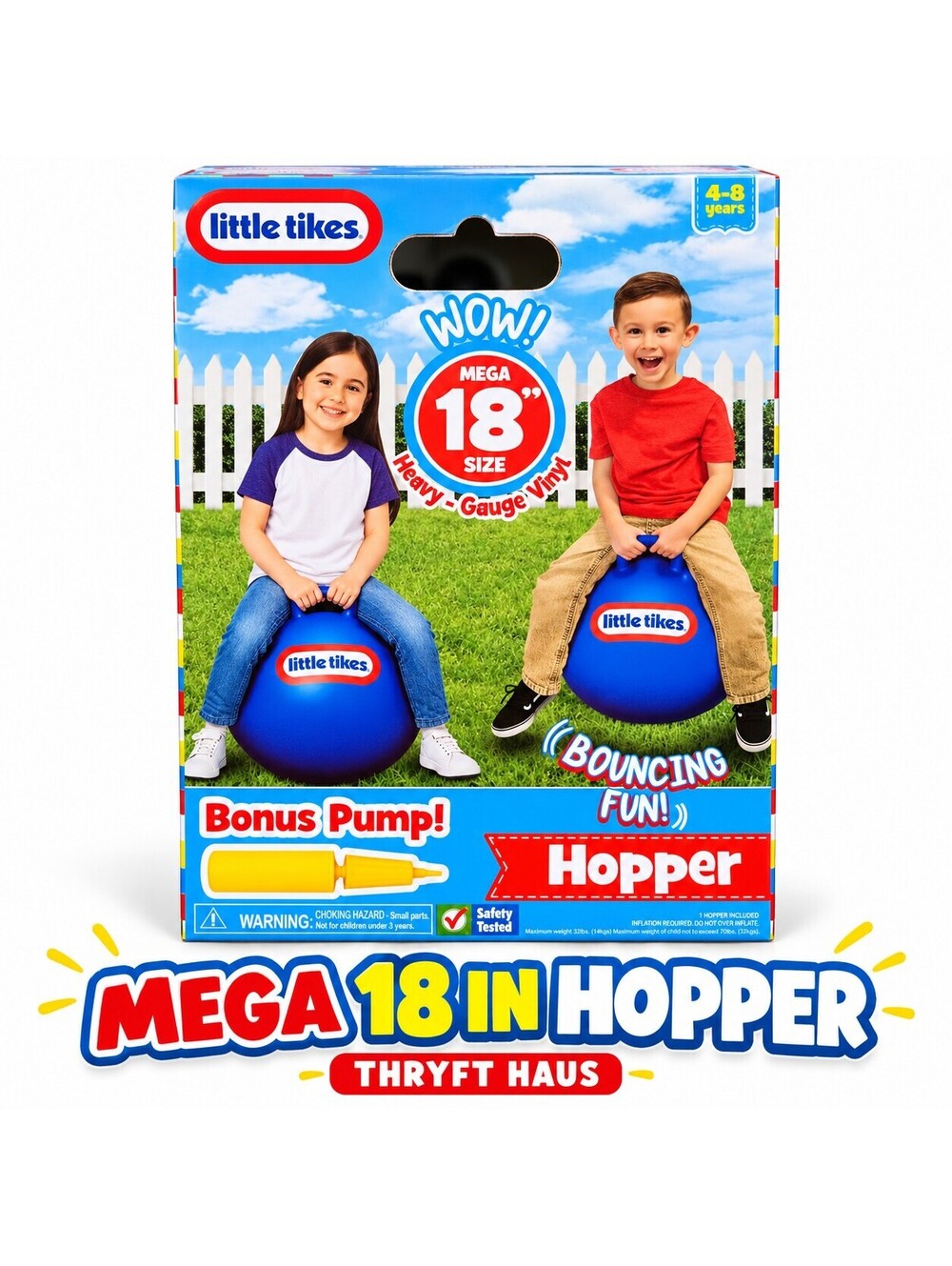 Little Tikes Mega 18" Size Hopper Ball with Bonus Pump for Kids 4-8 Years